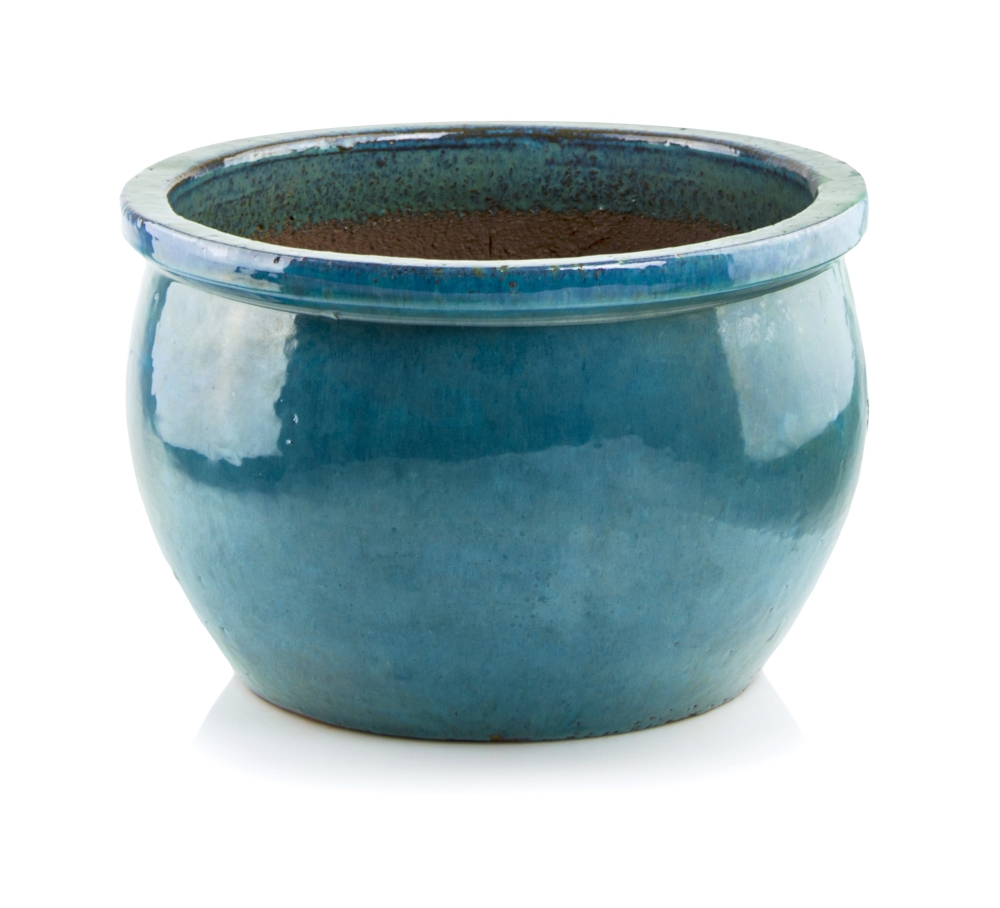 75.422.50 | Glazed Round-pot - turkus - ...